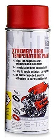 E-Tech Red XHT High Temperature Spray Paint Brake Caliper Engine Block 650'C (2 CANS)