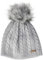 maximo Mädchen 83578-205565, randlos, Kunstfellpompon Mütze, Grau (Graumeliert 5), 51/53