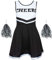 REDSTAR FANCY DRESS Cheerleaderkostüm Mit Pompoms - High School Kostüm Damen - Halloween Outfit