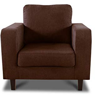 Sessel Kera - Couch, Couchsessel, Loungesessel, Stühl, Holzfüße, Velours Stoff, Couchgarnitur (Braun (Cosmic 70))