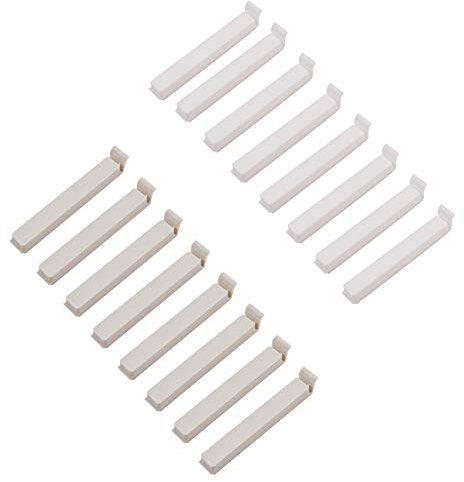 WANDIC Bag Clips, 30 Pcs of 2 Colors Food Sealing Clips for Food and Snacks Storage, Gray & White