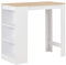 vidaXL Bartisch mit 3-stufigem Regal Bartresen Stehtisch Bistrotisch Tresentisch Küchentheke Küchentisch Frühstückstisch Tisch Weiß 110x50x103cm