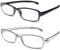 DOOViC Blaulichtfilter Lesebrille für Damen/Herren Eckig Vollrand Transparente Grau/Schwarze Brille mit Stärke Flexible Blaufilter Computer Brille 1,0