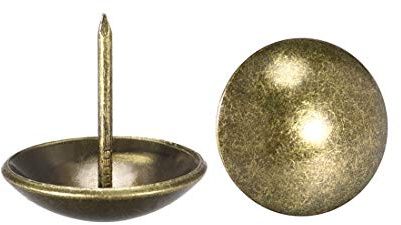 sourcing map Upholstery Nails Tacks 25mm Dia 25mm Height Retro Round Thumb Push Pins Bronze Tone for Furniture Sofa Headboards, 50 Pcs