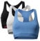 DANISH ENDURANCE Bralettes for Women, Non Wired Bra, Organic Cotton, Racer Back Bra, Comfort, Bras for Women Multipack, 1 or 3 Pack, Multicolour (1 X Black, 1 X Grey, 1 X Blue) 3-Pack, M