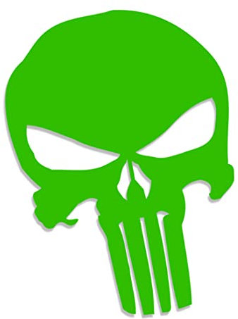 Decus Shop Punisher Totenkopf L 0287 (grün) // Sticker OEM JDM Style Aufkleber