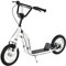 HOMCOM Trottinette Enfants, Grandes Roues pneumatiques 12 Pouce en Caoutchouc, Charge 100 kg, Trottinette Tout Terrain avec Double Freins, Hauteur réglable et béquille latérale, 5 à 12 Ans, Blanc