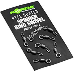 Korda Schnellwechselwirbel für Karpfenrigs zum Karpfenangeln Gr. 11 PTFE Spinner Ring Swivels