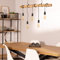 LEDKIA LIGHTING - Yagis Hängeleuchte | Elegantes Design | E27-Fassung für vielseitige Beleuchtung | Verstellbare Länge | Geeignet für Wohnzimmer, Küche, Schlafzimmer, Schwarz, Holz