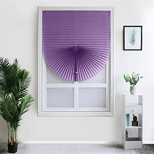 Heavyoff Faltjalousie Plissee Faltrollo Ohne Bohren mit Selbstklebend Thermo-Plissee Blickdicht für Fenster und Tür Sichtschutz und Sonnenschutz 60x150cm/23.6 W x 59 H Lila