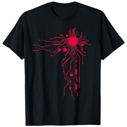 Red Computer CPU Core Heart Geek T-Shirt – Herren Damen Kinder T-Shirt