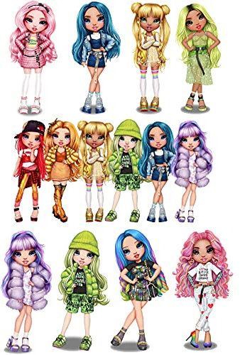 Rainbow High 8 Stuck - je.10cm, 1x 16cm- 8cm Cake Topper,Tortenaufleger,Geburtstag,Tortendeko,