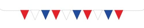 amscan 9913044 RWB GB RWB Plastic Pennant Bunting (6pcs, 5m)