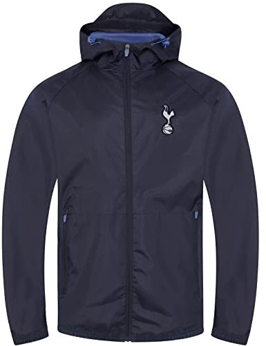 Tottenham Hotspur - Herren Wind- und Regenjacke - Offizielles Merchandise - Geschenk für Fußballfans - Dunkelblau - Kapuze mit Schirm - M