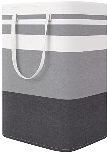 StorageRight Large Collapsible Laundry Basket Hamper with Easy Carry Handles，Freestanding Clothes Hampers for Laundry, Bedroom, Dorm, Towels, Toys, 75L, Gradient Grey
