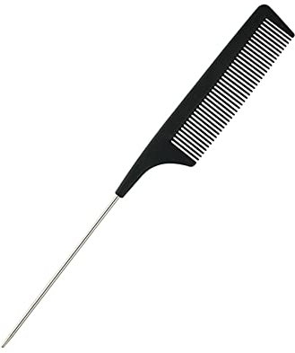 JeoPoom Präzisionskamm, Stahlspitze Schwanzkamm, Nadelstielkamm, Haarkamm Stielkamm, Hair Comb, Starker, langlebiger, antistatischer für Männer und Frauen