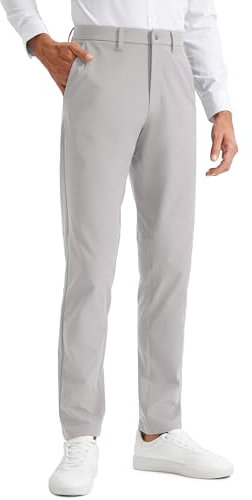CRZ YOGA Herren Golfhose Schnelltrocknend Anzughose Stretch Hose Sporthose Jogginghose Atmungsaktive Golf Trousers -81cm Möwe Grau 34W