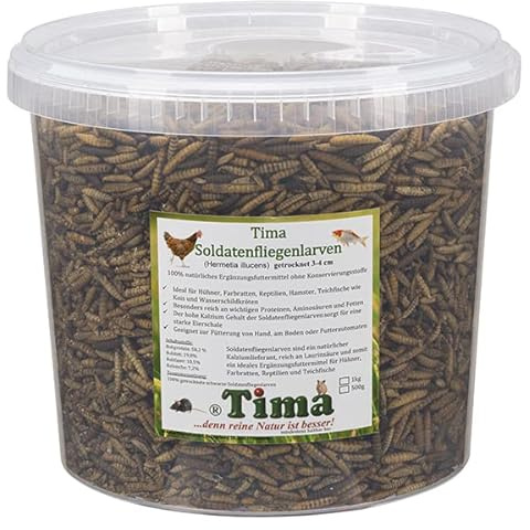 Tima Soldatenfliegenlarven 1kg (Hermetia illucens) getrocknet 3-4 cm