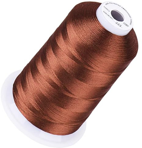 Simthread Stickgarn, 5000 m, 40 W, 100 % Polyester, über 170 lebendige Farben, CPSC-zertifiziert, Hochgeschwindigkeitsbewertung, kompatibel mit Brother, Singer, Janome und mehr, Bernsteinrot 333