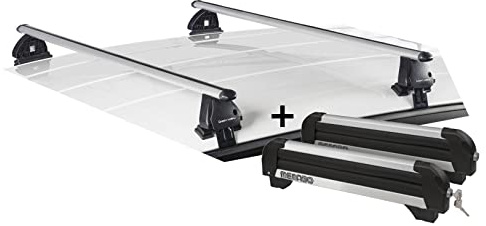 Iceberg Lot de 4 paires de skis + barres de toit VDP EVO ALU porte ski compatible avec BMW Série 1 (F20) 3-5 portes 2011-2019