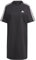 adidas Damen Essentials 3-Stripes Single Jersey Boyfriend Tee Dress, Black, M