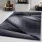 Carpetsale24 Kurzflor Teppich 140x200 cm, Modern Abstrakt Design in Schwarz Grau, Pflegeleicht, ideal für Wohnzimmer, Essbereich oder Jugendzimmer