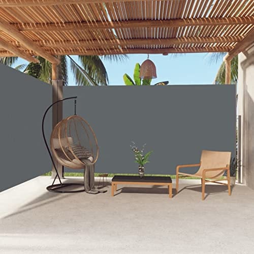 GuyAna Seitenmarkise Ausziehbar Anthrazit 200x600 cm Senkrechtmarkise AußEn Senkrechtmarkise Balkon Windschutz Camping Terrassen Sichtschutz
