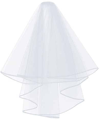 Asudaro 80 Cm Braut Schleier Mit Kamm, Doppelschicht Weiche Tüll Elegent Braut Hochzeit Schleier Braut Schleier Hochzeit Haarschmuck Schleier Für Cosplay,Fotografie,Schönheitswettbewerb Beige