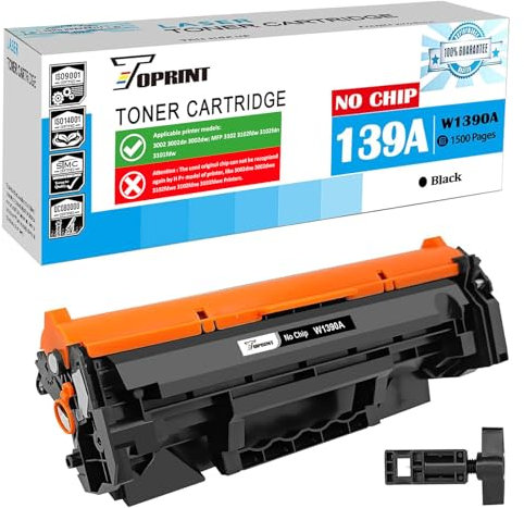 TOPRINT [KEIN CHIP mit Werkzeug] 139A W1390A Kompatible Tonerkartusche Standardkapazität 1500 Seiten für H P Laserjet Pro 3002dn 3002dw MFP 3102 3102fdw 3102fdn3101fdw Drucker
