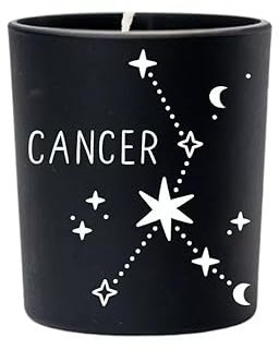 Original Soy Wax Zodiac Duftkerze Tierkreiszeichen: Krebs - aus 100% veganem Sojawachs - Aromatherapie Schwarze Kerzen - Sternzeichen Duftkerzen im Glas - Duft: Bratapfelkuchen
