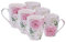 mucHome Kaffeebecher aus Porzellan 250ml Rosen Kaffeetasse Teetasse mit Henkel Tasse (4er Set Kaffeebecher)