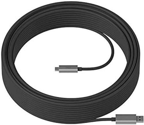 Logitech (10m Extended-Length SuperSpeed USB 3.1 Gen 2 10Gbps Cable - 939-001799 (Dark Grey)