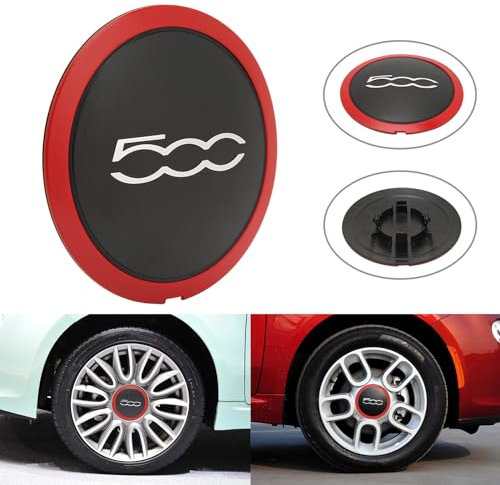 FIAT 500 Radkappen - Radkappe Aus Hochwertigem ABS, Radnabenabdeckung Facelift Upgrade Zubehör 68078419ac Ersatz Radkappen Felgenabdeckung Für FIAT 500(C)