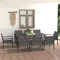 FENLAX 9-TLG. Garten-Essgruppe Poly Rattan Grau Sitzlounge für Draußen Balkonmöbel Bequem Dining Lounge Rattanmöbel Gartenmöbel Set Terassenmöbelset Sitzgruppe Outdoor Möbel （Tisch:180x70x73 cm）