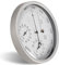 NASSMOSSE Barometer, 3-in-1, 13,2 cm, barometrisches Manometer, mechanisches Wetterbarometer mit Loch zum Aufhängen, klar, skaliert, Barometer, Thermometer, Hygrometer für drinnen und draußen, Silber