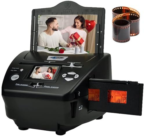 Scanner de Films et de Diapositives, Scanner négatif 35 mm/135 mm. Scanner de Photos et de Films 4-en-1 de 8,1 mégapixels