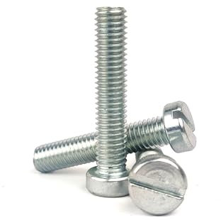 (5mm) M5 x 16mm Slotted Cheese Head Machine Screws Bright Zinc Plated 4.8 - DIN 84 - (Pack of 100pcs)