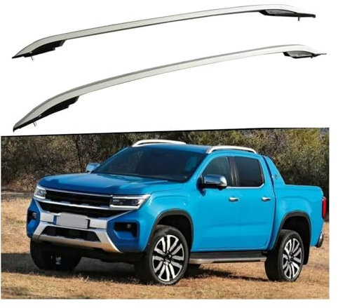 Dachreling Für VW Für Amarok 2023 2024 Aluminium Top Seite Schiene Bar Dachreling Rack Auto Gepäck Halterung 2Pcs Relingträger
