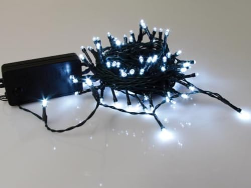 Light Creations Smart Light LED – 10 m – 100 weiße Lampen – grüner Draht – Modulator – Batterien nicht im Lieferumfang enthalten