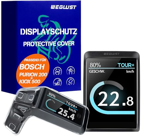 WEGLUST für Bosch Purion 200 Display Schutzhülle | E-Bike Displayschutz | Transparent und wasserdicht | Stoß- und Kratzschutz (Purion200+Kiox500)