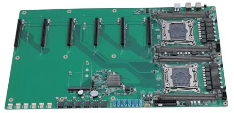 X99 Dual CPU Motherboard, DDR4 Mining Motherboard for LGA2011 3 V3 V4 X2 Dual Processor, 8xUDIMM DDR4 1600 1866 2133 2400MHz, PCIe 3.0 X16, PCIe 3.0x8, USB 3.0, USB 2.0, 8xSATA3.0