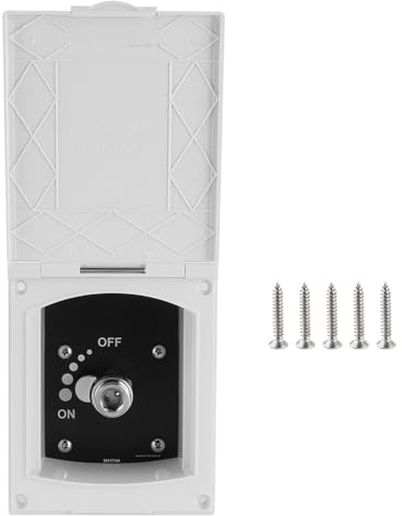 Zohisin Boîte de Douche Extérieure pour Camping Car RV Bateau Moteurhome Interface d Entrée et de Sortie 2 Pouce Blanc Connexion Rapide Volume d Eau Réglable Matériau Résistant au jaunisse