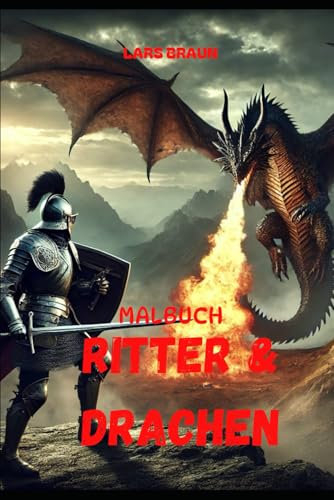Malbuch, Ritter und Drachen