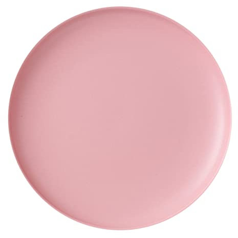 SECFOU 1pièce Assiette Céramique Colorée Pour Steak Assiette De Service Ronde Pour Repas Occidentaux Compatible - Rose