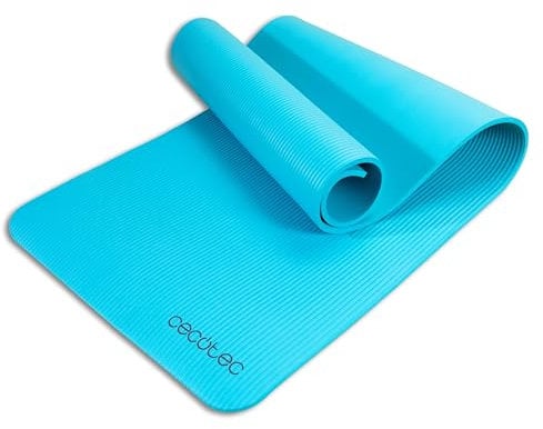 Cecotec Tapis de Fitness, Pilates, Yoga, Entraînement Fonctionnel de 183x61cm DrumFit Mat. Épaisseur de 1cm, Matériau NBR Résistant et Antidérapant, Poignée de Transport, Nettoyage Facile.