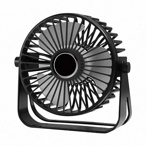 VTHW Camping Ventilator, 20000mAh Wiederaufladbarer Ventilator mit LED Licht & Haken, 270° Drehung, Stufenlose Geschwindigkeit, Timer-Modus, USB Tischventilator für Indoor Outdoor (Carbon Schwarz)