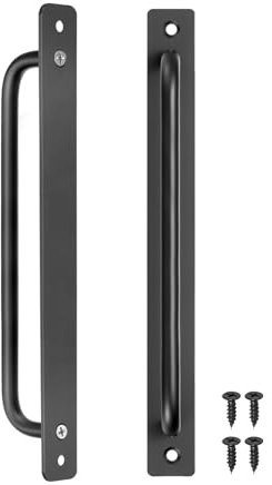 M METERXITY Lot De 2 Poignées De Porte Coulissante, 8.83 Pouces/224mm Entraxe, Poignée De Porte En Alliage D'Aluminium Avec Vis De Fixation Pour Salle De Bain/Armoire/Placard/Cuisine [Noir]