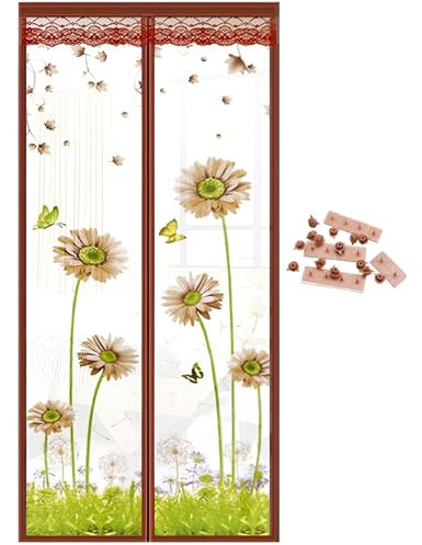 51buyoutgo Door Screens for Keeping Out Flies, Double Magnetic Fly Screens for Patio, French Insect Doors Net Curtain Mesh Cover with Magnets 90 * 210 cm