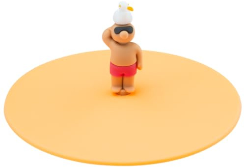 LURCH Mein Deckel Beach Friends Sam Seagull – Einzigartige Silikondeckel für Gläser, BPA-frei, spülmaschinengeeignet, wiederverwendbar, Silikon