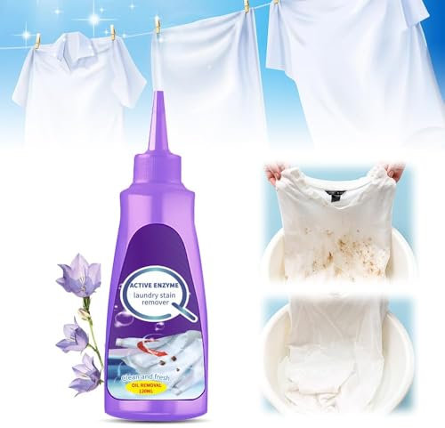 2025 New White Shirt Garment Stubborn Stain Cleaner Oil Remover, Stain Remover for Clothes, Active Enzyme Laundry Clothing Stain Remover Collar Stain Removal Spray (1)
